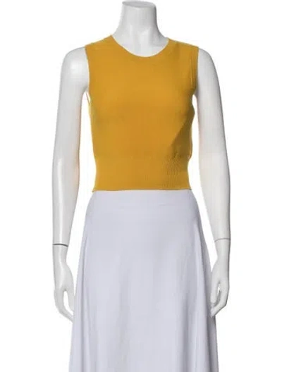 Pre-owned Victor Glemaud Wool Crew Neck Top In Yellow