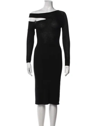 Pre-owned Victor Glemaud Wool Knee-length Dress In Black