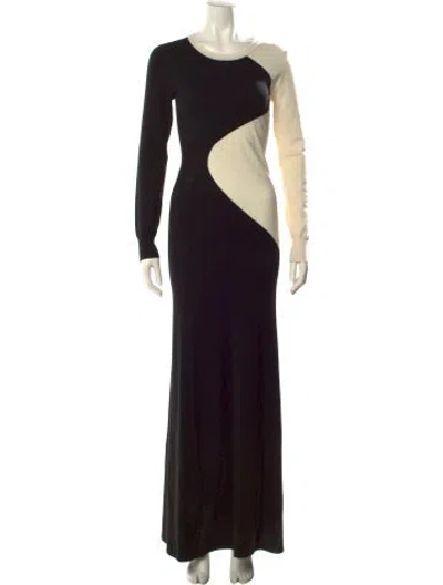Pre-owned Victor Glemaud Wool Long Dress In Black