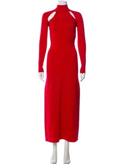 Pre-owned Victor Glemaud Wool Long Dress In Red