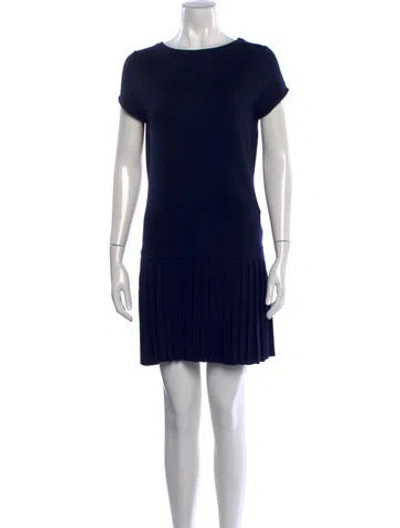 Pre-owned Victor Glemaud Wool Mini Dress In Blue