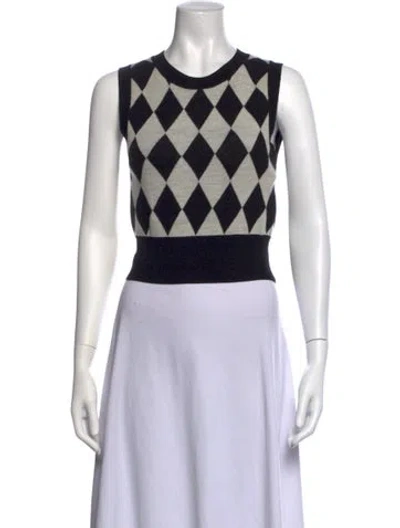 Pre-owned Victor Glemaud Wool Patterned Sweater In Black/white