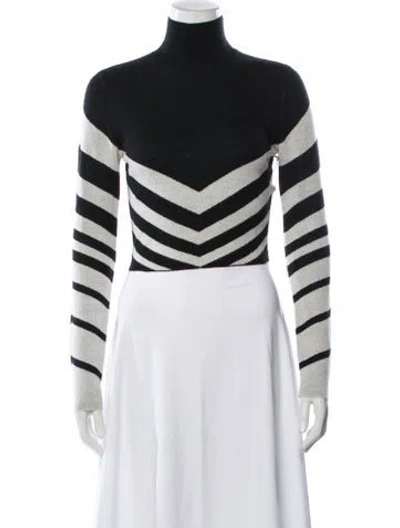 Pre-owned Victor Glemaud Wool Striped Sweater In Black