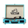 Victor Metro Suitcase Record Player Turntable In Blue