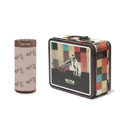 Victor Speaker Bonus Pack Includes Exclusive Metal Retro Lunch Box In Brown