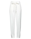 Victor Victoria Woman Pants Ivory Size 4 Polyester, Elastane In White