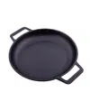 Victoria 10" Round Skillet With Double Loop Handles, Seasoned In Black