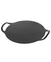 Victoria 15-inch Cast Iron Preseasoned Comal Pizza Pan With 2 Side Handles In Black