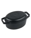 Victoria 6-quart Cast Iron Oval Bread Cooker In Black