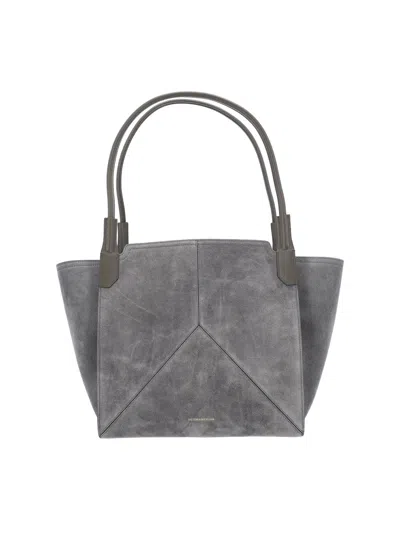 Victoria Beckham 100% Leather Pebble Finish Bag In Grey