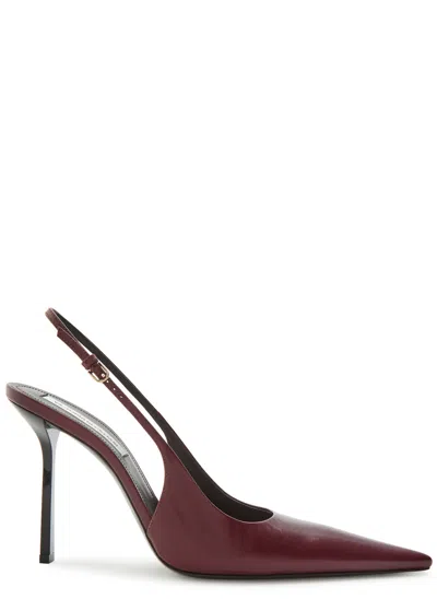 Victoria Beckham Victoria Leather Slingback Pumps In Burgundy