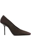 Victoria Beckham 100mm Suede Pumps In Brown