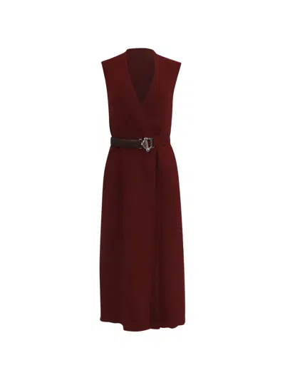 Pre-owned Victoria Beckham 2010s Belted Sleeveless Dress In Red