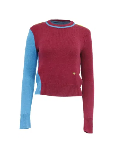 Pre-owned Victoria Beckham 2010s Colour-block Sweater In Red
