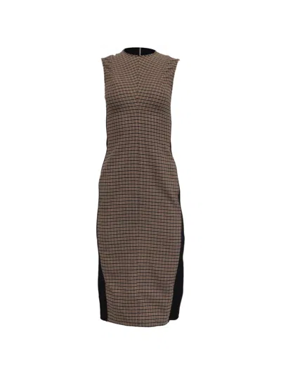Pre-owned Victoria Beckham 2010s Sleeveless Darted Midi Dress In Black