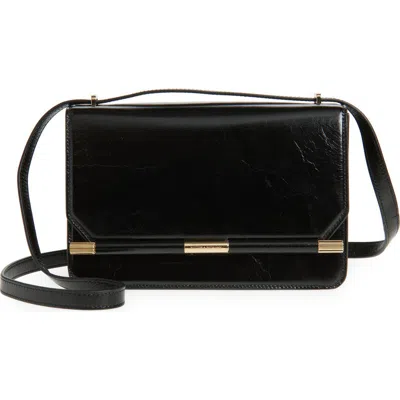 Victoria Beckham 202 Distressed Leather Shoulder Bag In Black