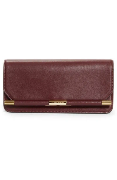 Victoria Beckham 202 Leather Clutch In Burgundy