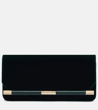 Victoria Beckham 202 Mini Velvet Clutch In Green
