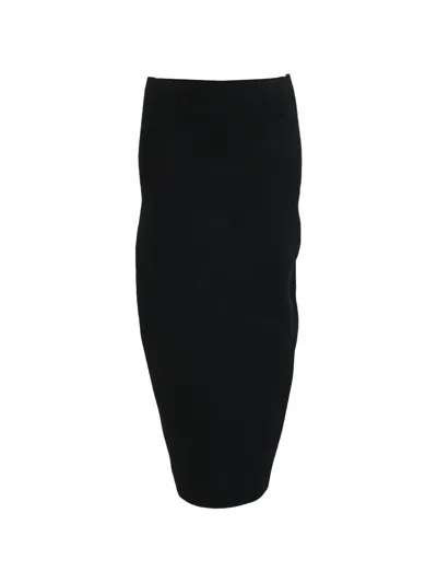 Pre-owned Victoria Beckham 2020s Body Knit Midi Skirt In Black