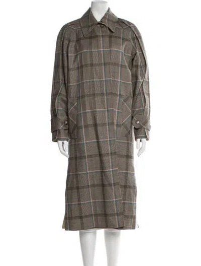 Pre-owned Victoria Beckham 2022 Reversible Trench Coat In Neutral