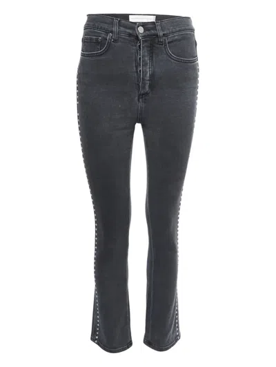 Pre-owned Victoria Beckham 2024 Crystal-detail Jeans In Black