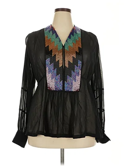 Pre-owned Victoria Beckham 3/4 Sleeve Blouse In Black