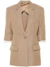 Victoria Beckham Virgin Wool Jacket In Brown