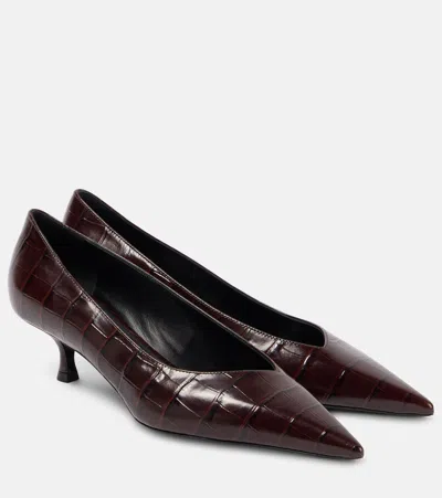 Victoria Beckham Croc Pumps Printed Croc Ebony In Brown