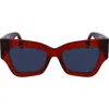 Victoria Beckham 52mm V Plaque Butterfly Sunglasses In Red