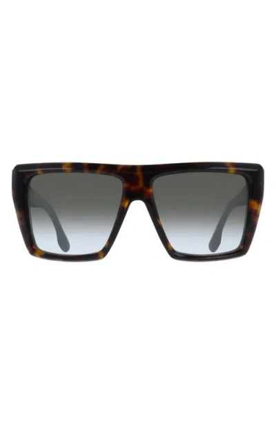 Victoria Beckham 56mm Gradient Square Sunglasses In Dark Havana