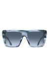 Victoria Beckham 56mm Gradient Square Sunglasses In Grey Horn