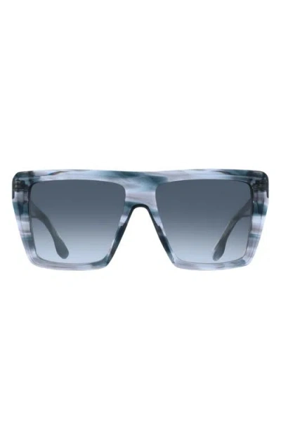 Victoria Beckham 56mm Gradient Square Sunglasses In Grey Horn
