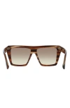 Victoria Beckham 56mm Gradient Square Sunglasses In Light Brown Horn