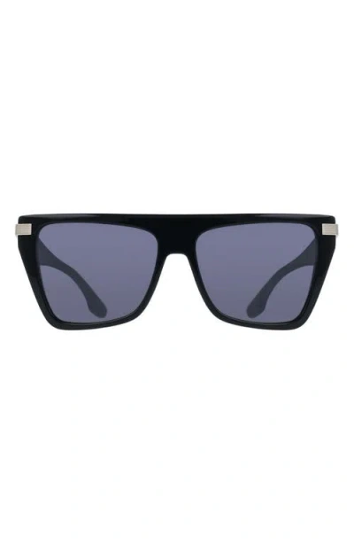 Victoria Beckham 57mm Modified Rectangular Sunglasses In Black