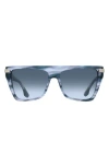 Victoria Beckham 57mm Modified Rectangular Sunglasses In Blue