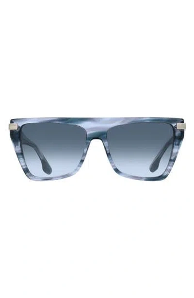 VICTORIA BECKHAM VICTORIA BECKHAM 57MM MODIFIED RECTANGULAR SUNGLASSES