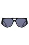 Victoria Beckham 58mm Modified Rectangle Sunglasses In Black