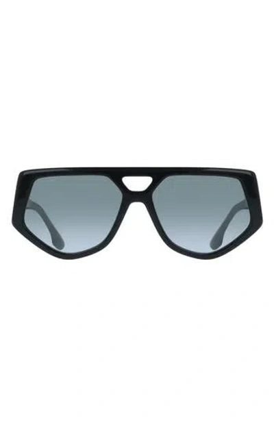 Victoria Beckham 58mm Modified Rectangle Sunglasses In Black