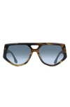 Victoria Beckham 58mm Modified Rectangle Sunglasses In Green