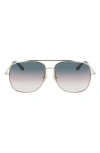 Victoria Beckham 59mm Gradient Navigator Sunglasses In Gold