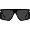 Victoria Beckham 59mm Rectangular Sunglasses In Black