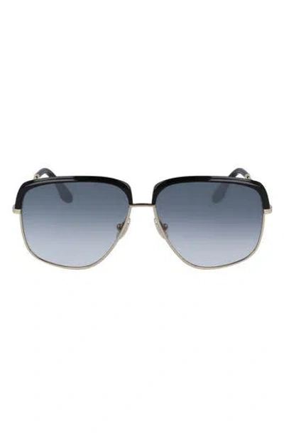 Victoria Beckham 59mm Semi Rimless Sunglasses In Blue