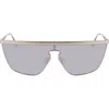 Victoria Beckham Shield Frame Sunglasses In Metallic
