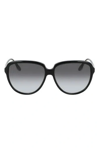 Victoria Beckham 60mm Gradient Round Sunglasses In Black