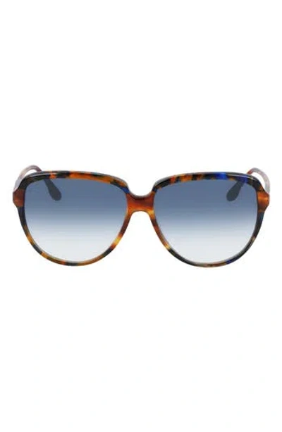 Victoria Beckham 60mm Gradient Round Sunglasses In Brown