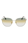 Victoria Beckham 60mm Gradient Sunglasses In Gold/ Green Honey Rose