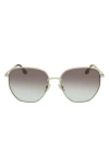 Victoria Beckham 60mm Gradient Sunglasses In Gold/grey Brown Aqua