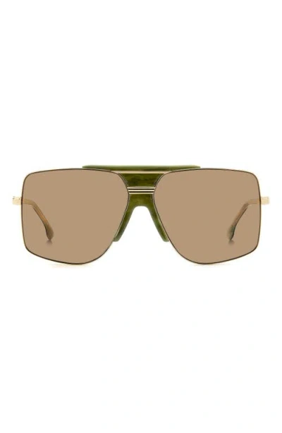 Victoria Beckham 62mm Square Aviator Sunglasses In Green