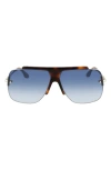 Victoria Beckham 64mm Gradient Oversize Aviator Sunglasses In Tortoise/ Blue