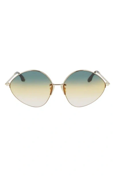 Victoria Beckham 64mm Gradient Oversize Tea Cup Sunglasses In Gold